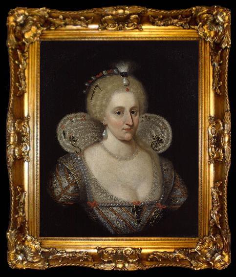 framed  SOMER, Paulus van Portrait of Anne of Denmark, ta009-2